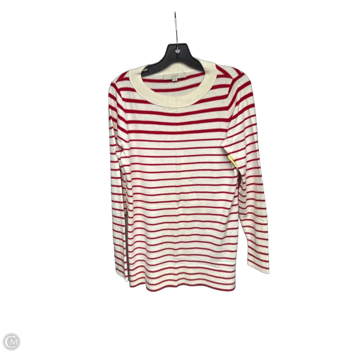 Sweater By Loft In Red & White, Size: M