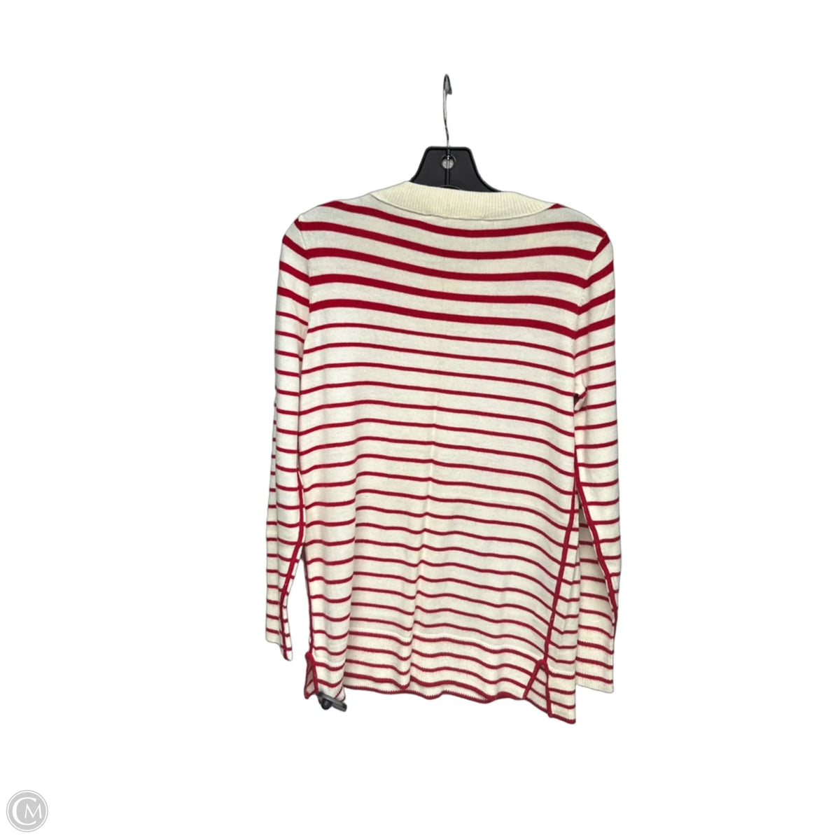 Sweater By Loft In Red & White, Size: M