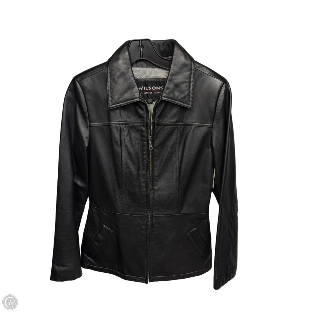 Jacket Leather By Wilsons Leather In Black, Size: S
