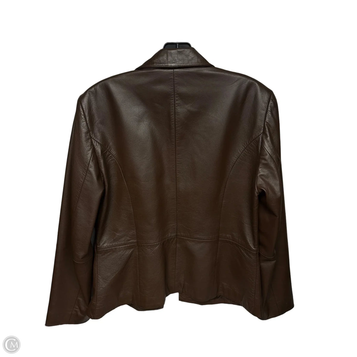 Jacket Leather By Mix It In Brown, Size: 6