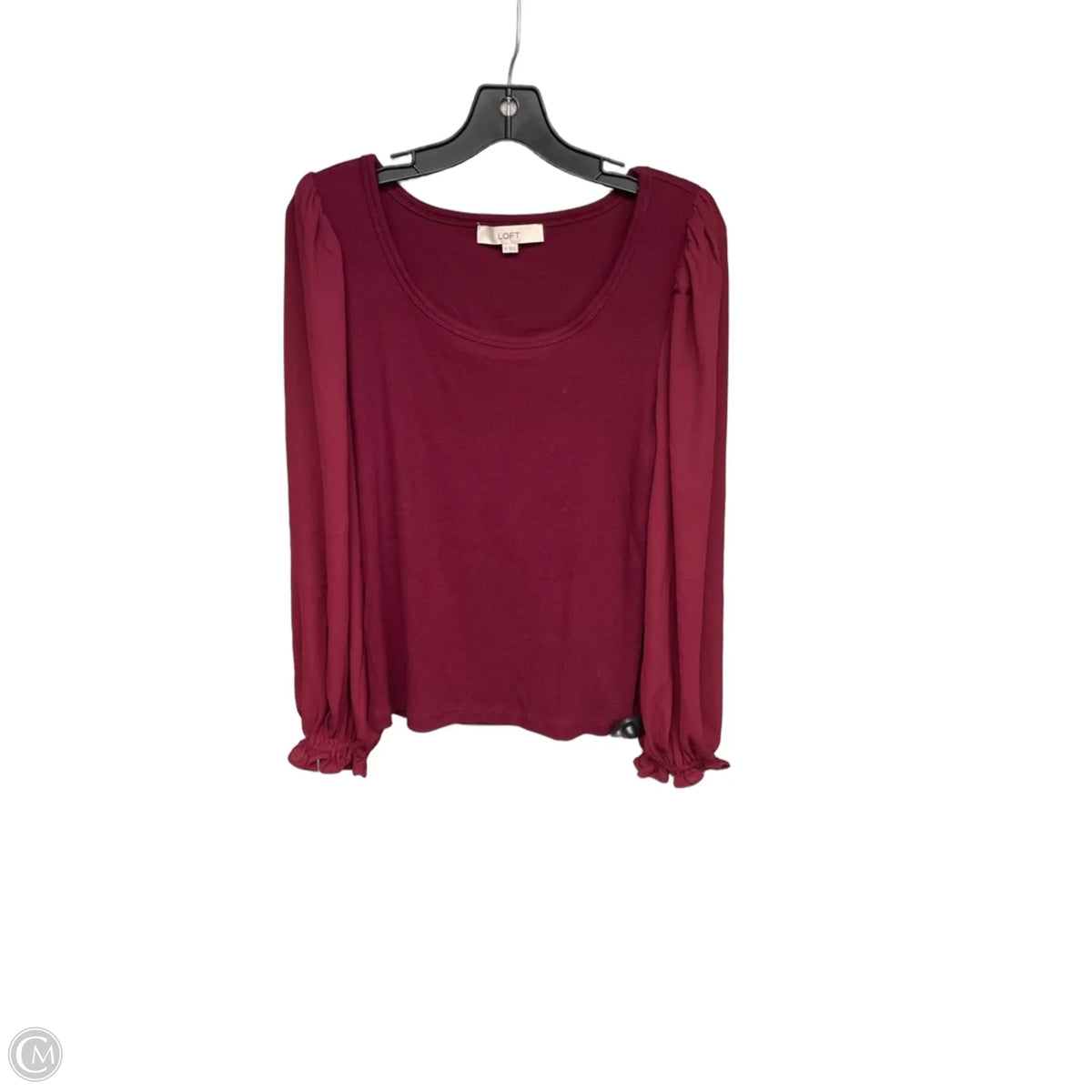 Top Long Sleeve By Loft In Maroon, Size: M