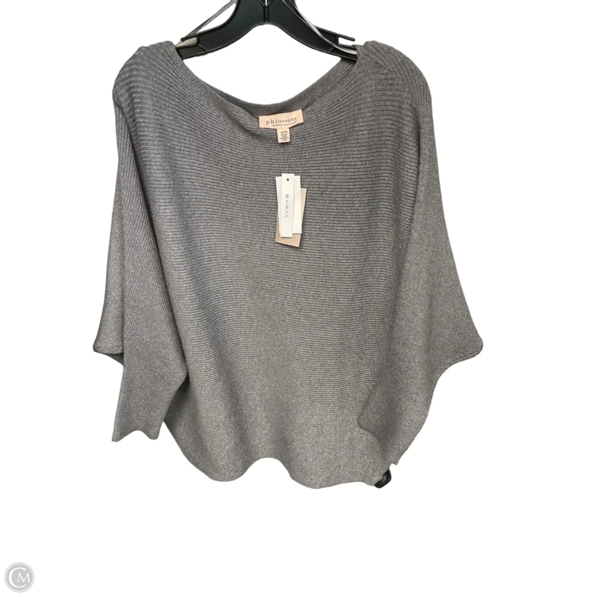 Sweater By Philosophy In Silver, Size: 1x