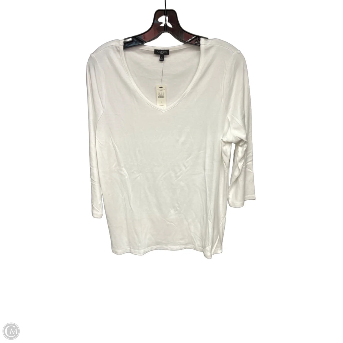 Top 3/4 Sleeve By Talbots In White, Size: 1x