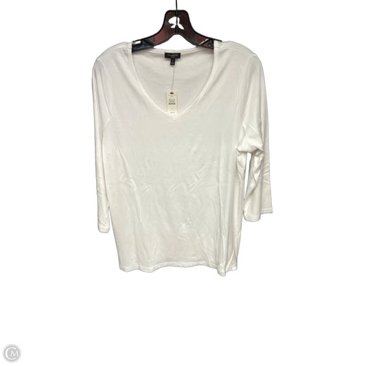 Top 3/4 Sleeve By Talbots In White, Size: 1x