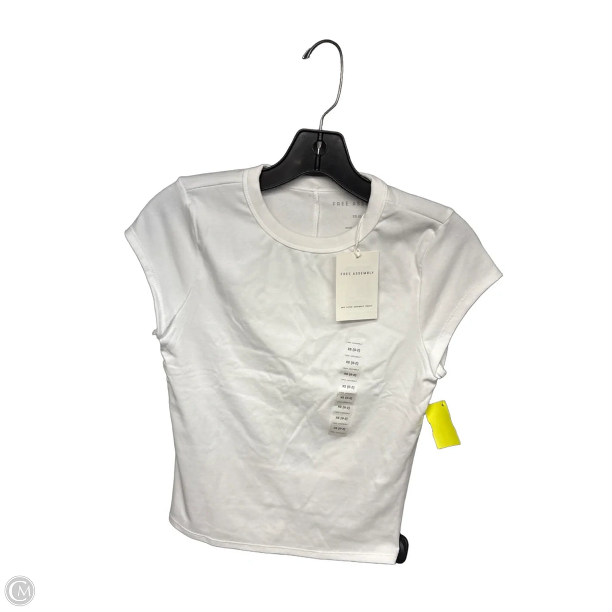 Top Short Sleeve Basic By Free Assembly In White, Size: Xs