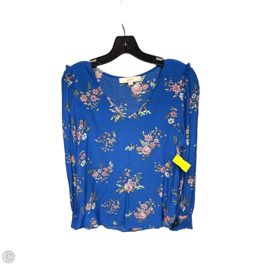 Top Long Sleeve By Loft In Blue, Size: M