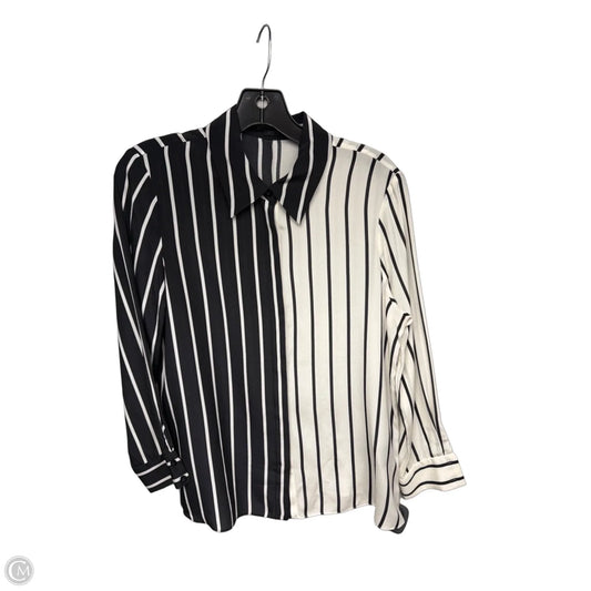 Top Long Sleeve Designer By Alice + Olivia In Black & White, Size: S