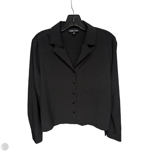 Top Long Sleeve By Modern Works In Black, Size: M