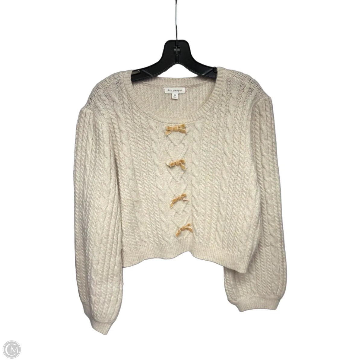 Sweater By Blu Pepper In Cream, Size: M