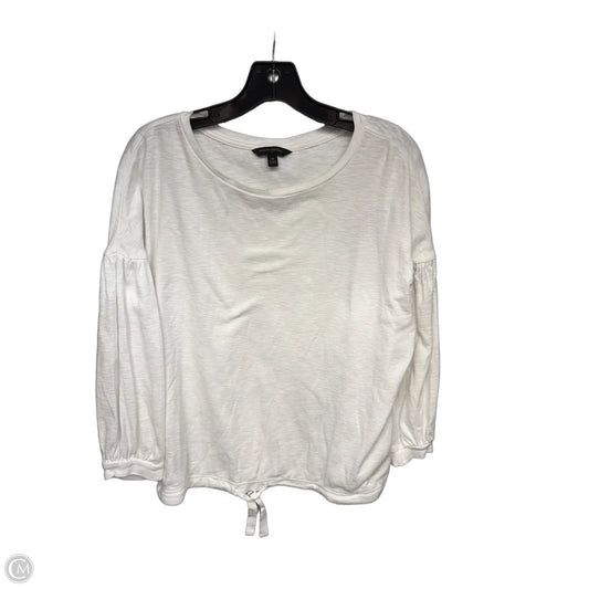 Top Long Sleeve By Banana Republic In White, Size: M