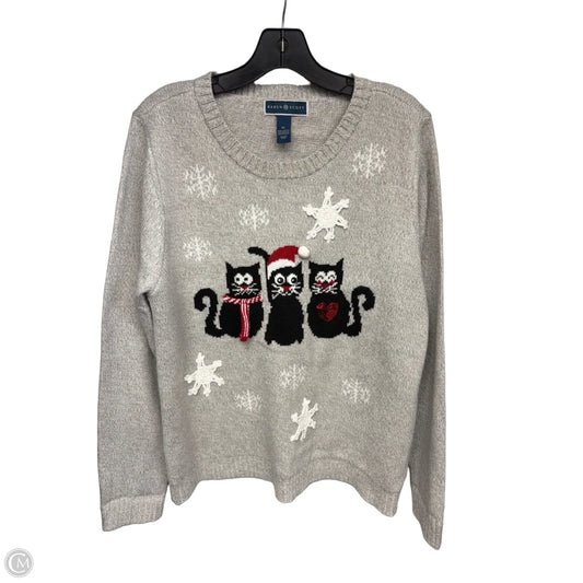 Sweater By Karen Scott In Grey, Size: Xl