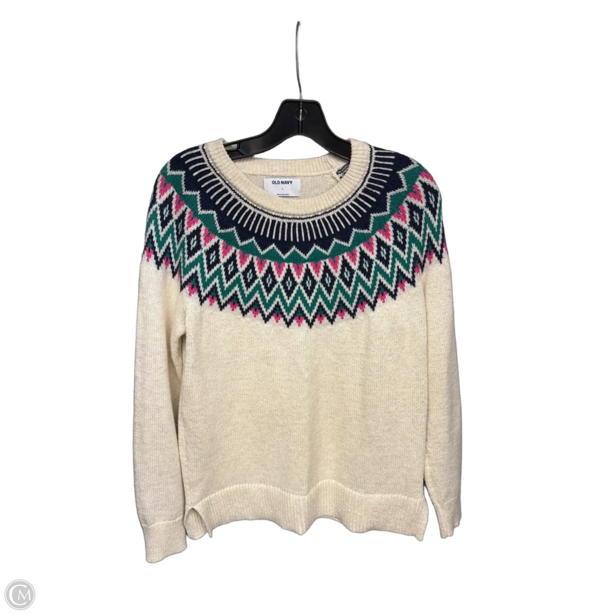 Sweater By Old Navy In Blue & Cream, Size: S