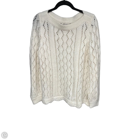 Sweater By Loft In Cream, Size: L