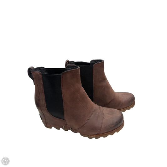 Boots Ankle Heels By Sorel In Brown, Size: 8.5