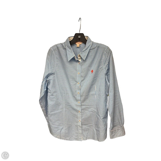 Blouse Long Sleeve By Brooks Brothers In Striped Pattern, Size: 14