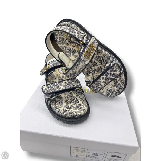 Shoes Luxury Designer By Dior In Blue & Gold, Size:37 / 7