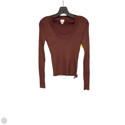 Top Long Sleeve By A New Day In Brown, Size: S