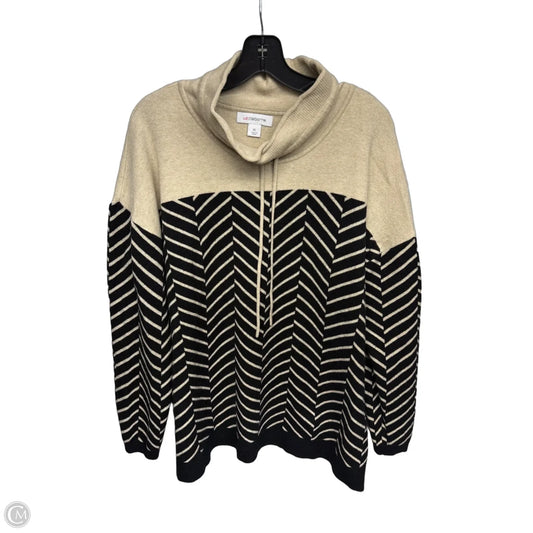 Sweater By Liz Claiborne In Black & Cream, Size: Xl