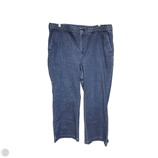Jeans Flared By Charter Club In Blue Denim, Size: 18