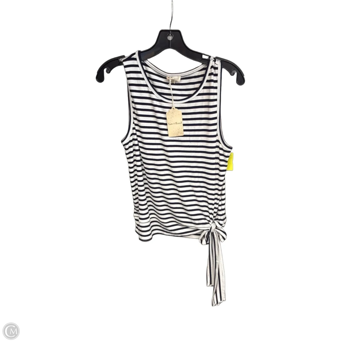 Top Sleeveless By Hem & Thread In Black & White, Size: L