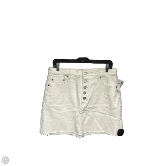 Skirt Midi By Gap In White Denim, Size: 10