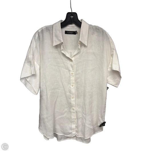 Top Short Sleeve By Lauren By Ralph Lauren In White, Size: L