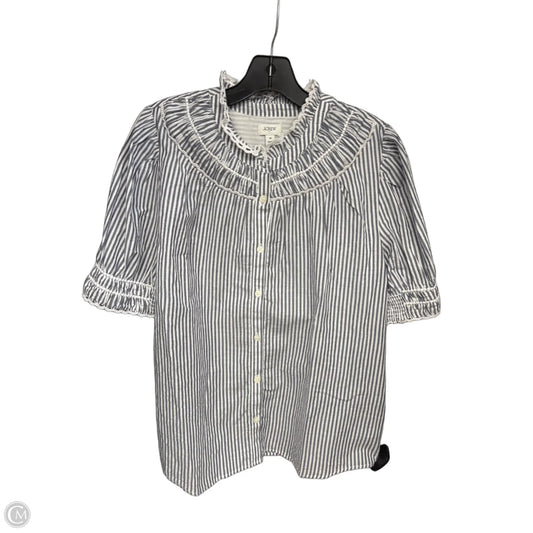 Top Short Sleeve By J. Crew In Blue & White, Size: M