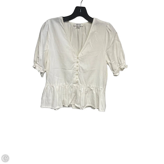 Top Short Sleeve By Madewell In Cream, Size: S