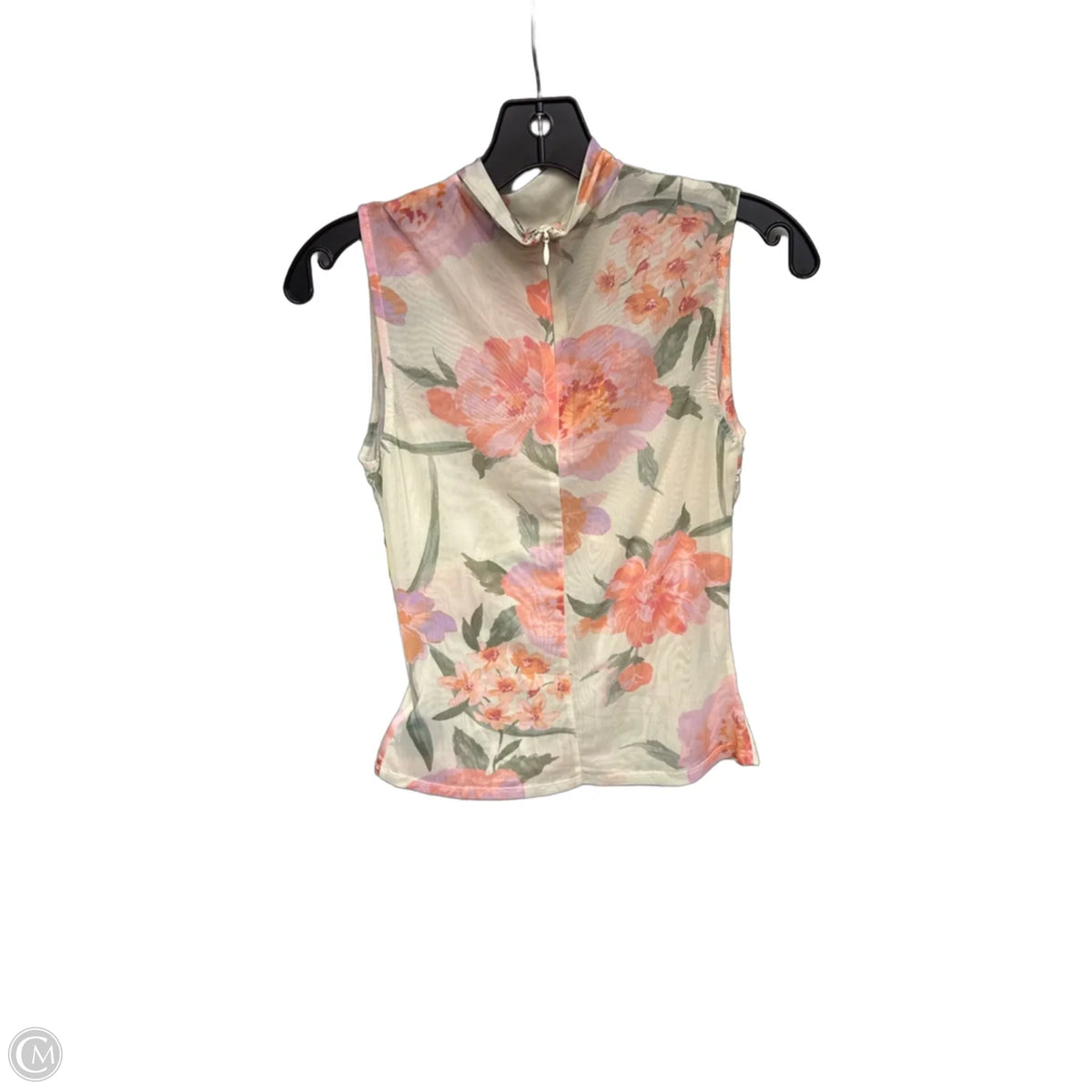 Top Sleeveless By Fore In Green & Pink, Size: M