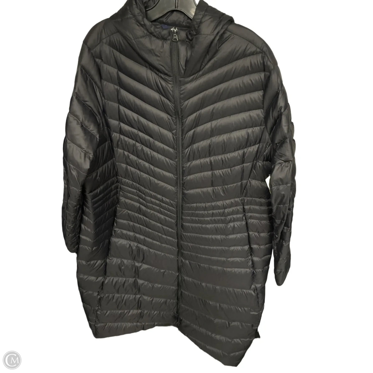 Jacket Puffer & Quilted By Lands End In Black, Size: 1x