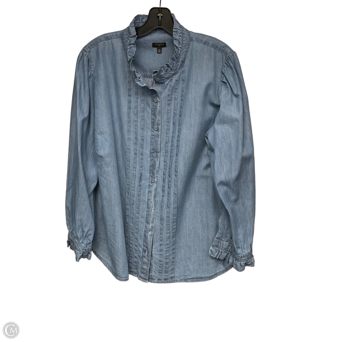 Top Long Sleeve By Talbots In Blue, Size: 1x