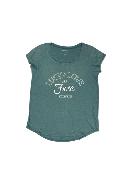Green Top Short Sleeve Lucky Brand, Size M