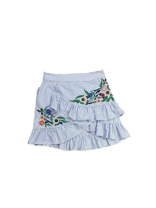 Skirt Mini & Short By RUNWAY In Blue & White, Size: S