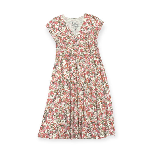 Dress Casual Midi By Clothes Mentor In Pink & White, Size: Petite  M