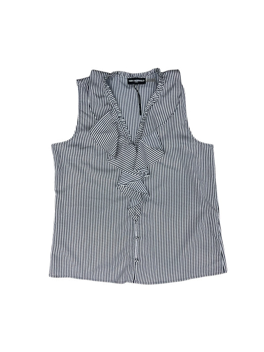 Top Sleeveless By Karl Lagerfeld In Blue & White, Size: L