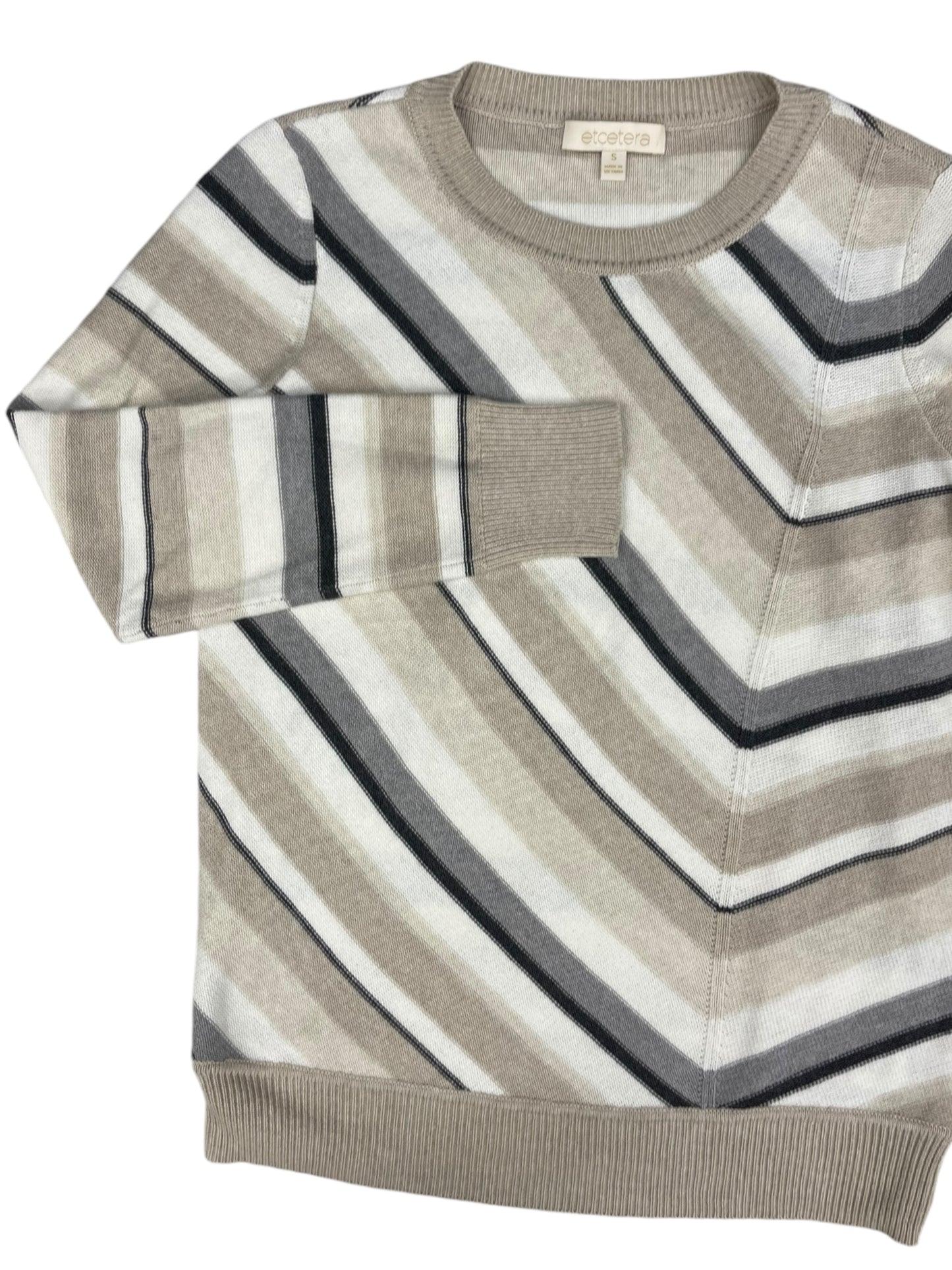 Sweater By Etcetra In Cream & Grey, Size: S