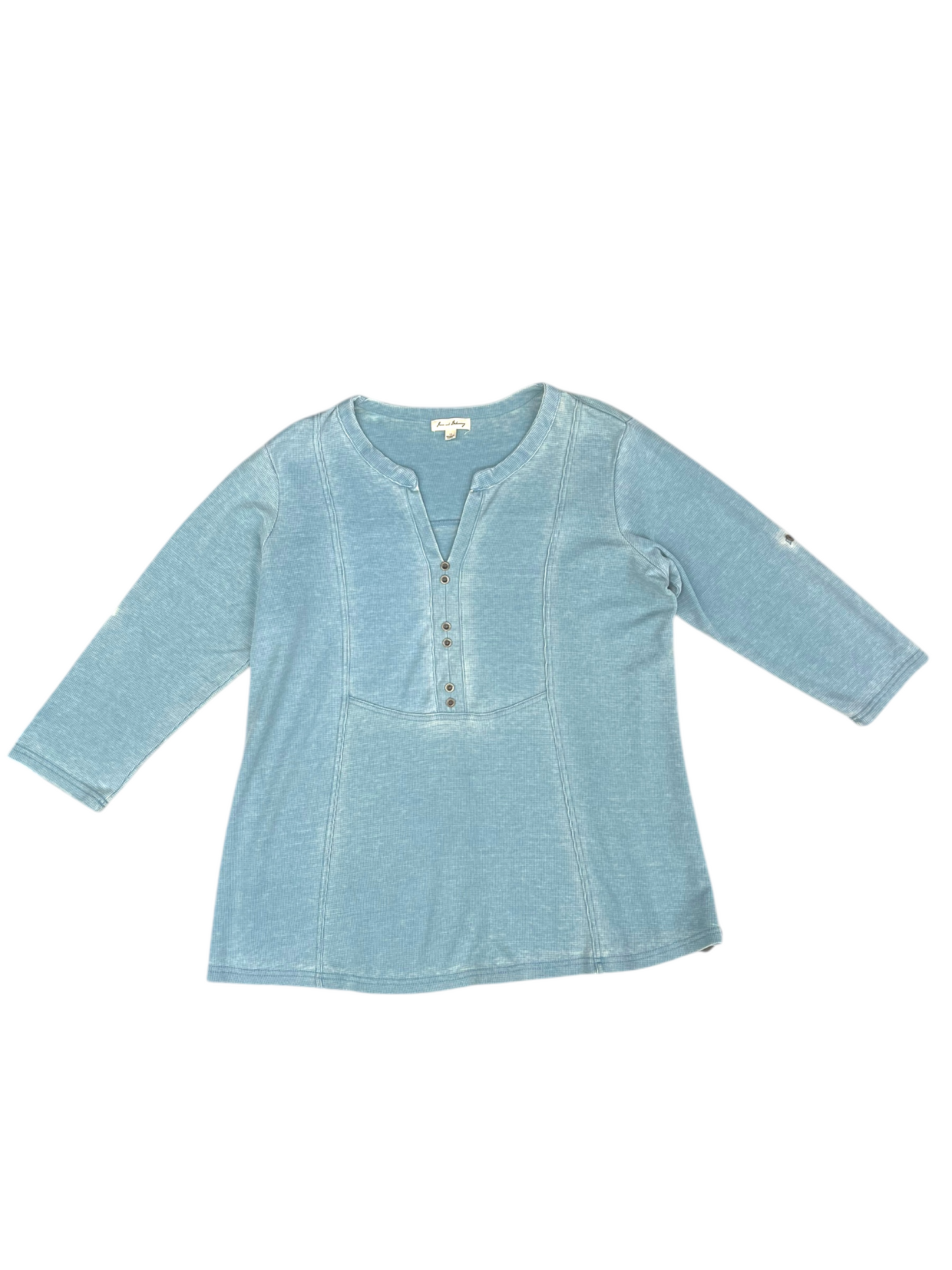 Top 3/4 Sleeve By Jane And Delancey In Blue, Size: 1x