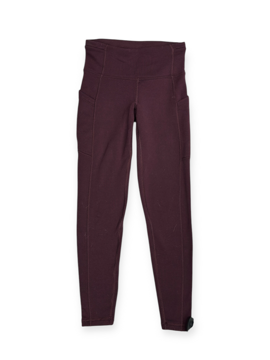 Athletic Leggings By Athleta In Maroon, Size: Xxs