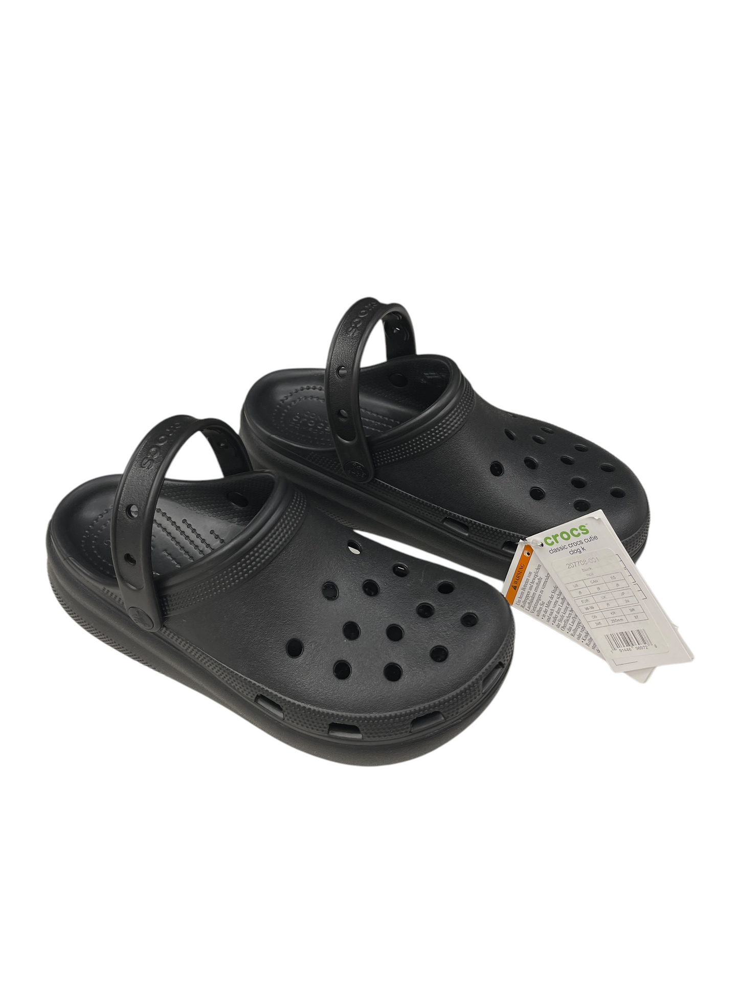 Sandals Flats By Crocs In Black, Size: j6