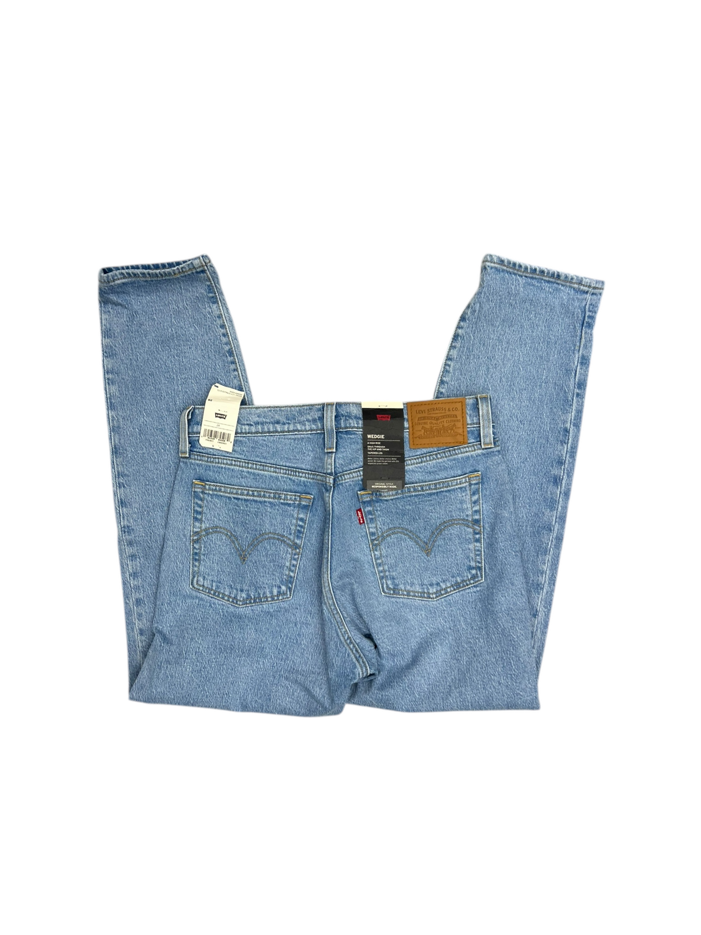 Jeans Straight By Levis In Blue Denim, Size: 28