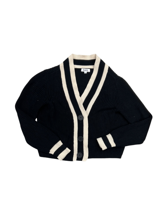 Cardigan By 525 In Black & Cream, Size: S