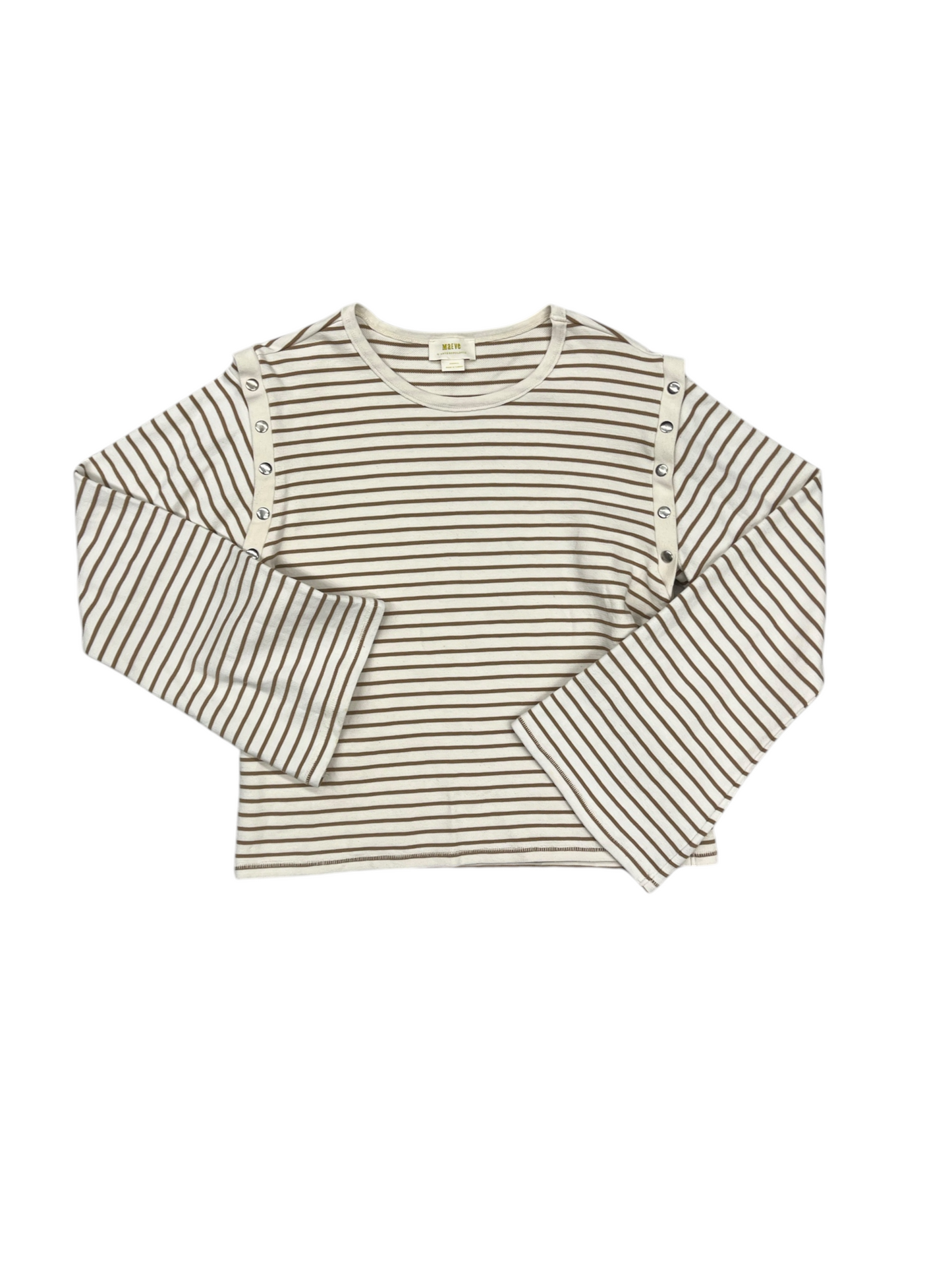 Top Long Sleeve By Maeve In Striped Pattern, Size: Xxs