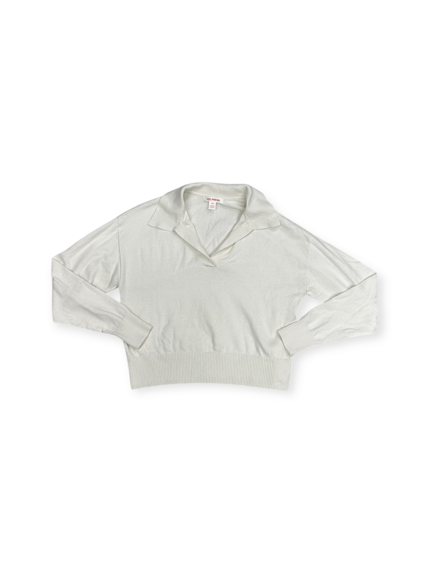 Top Long Sleeve By Joe Fresh In White, Size: M