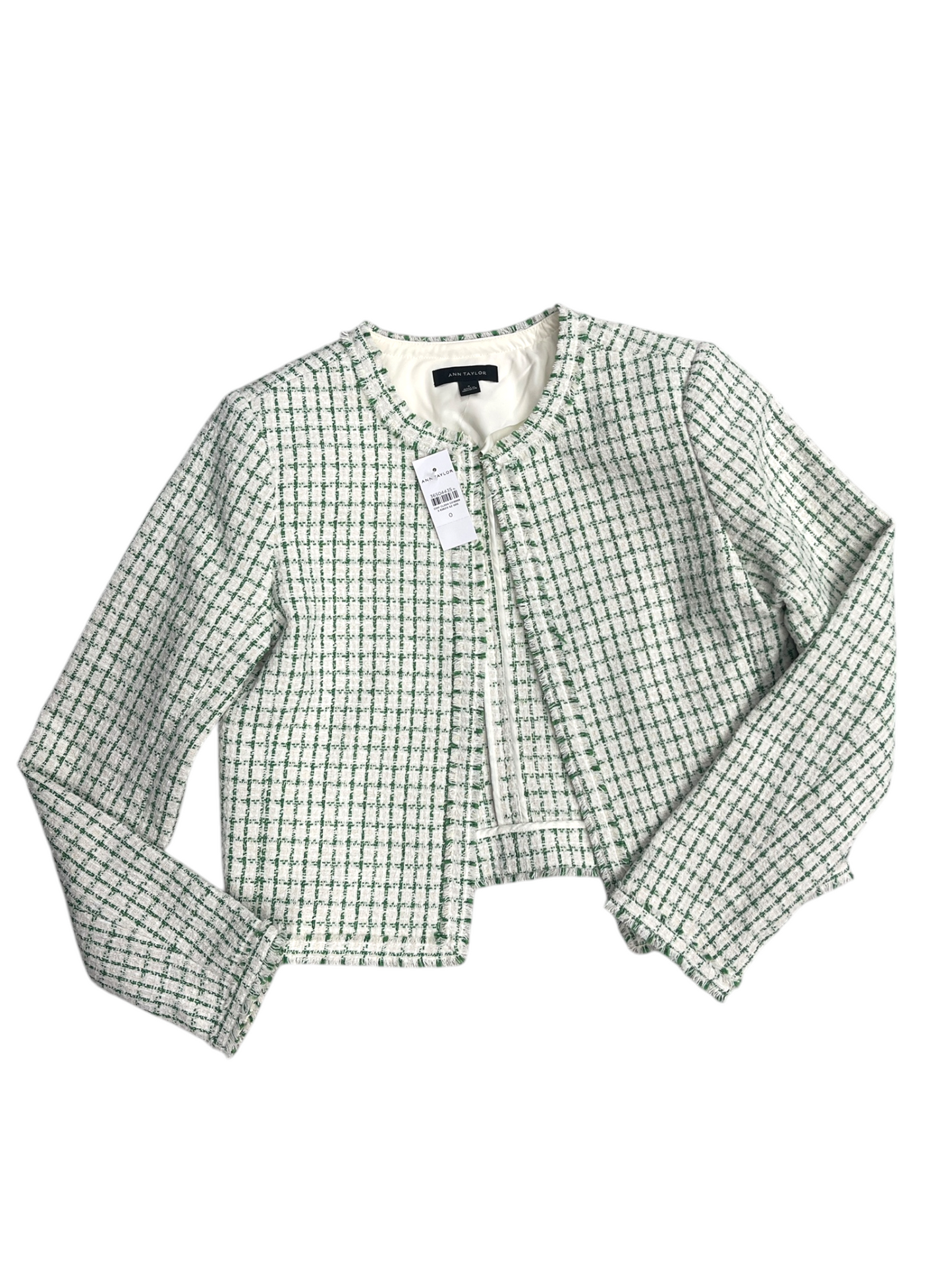 Blazer By Ann Taylor In Green & White, Size: 0