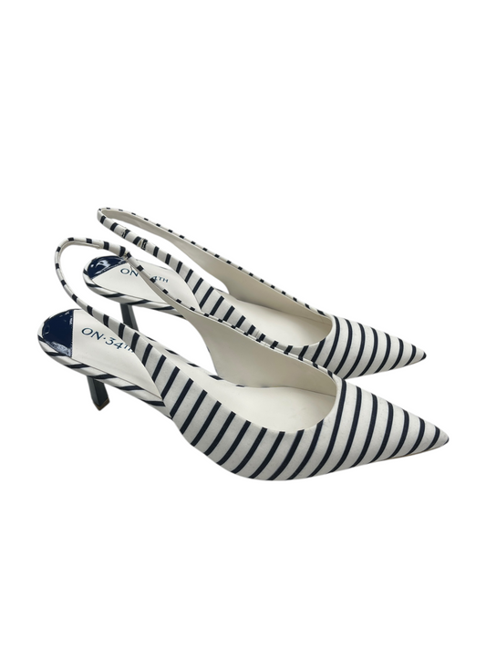 Shoes Heels Kitten By On 34th In Blue & White, Size: 9.5