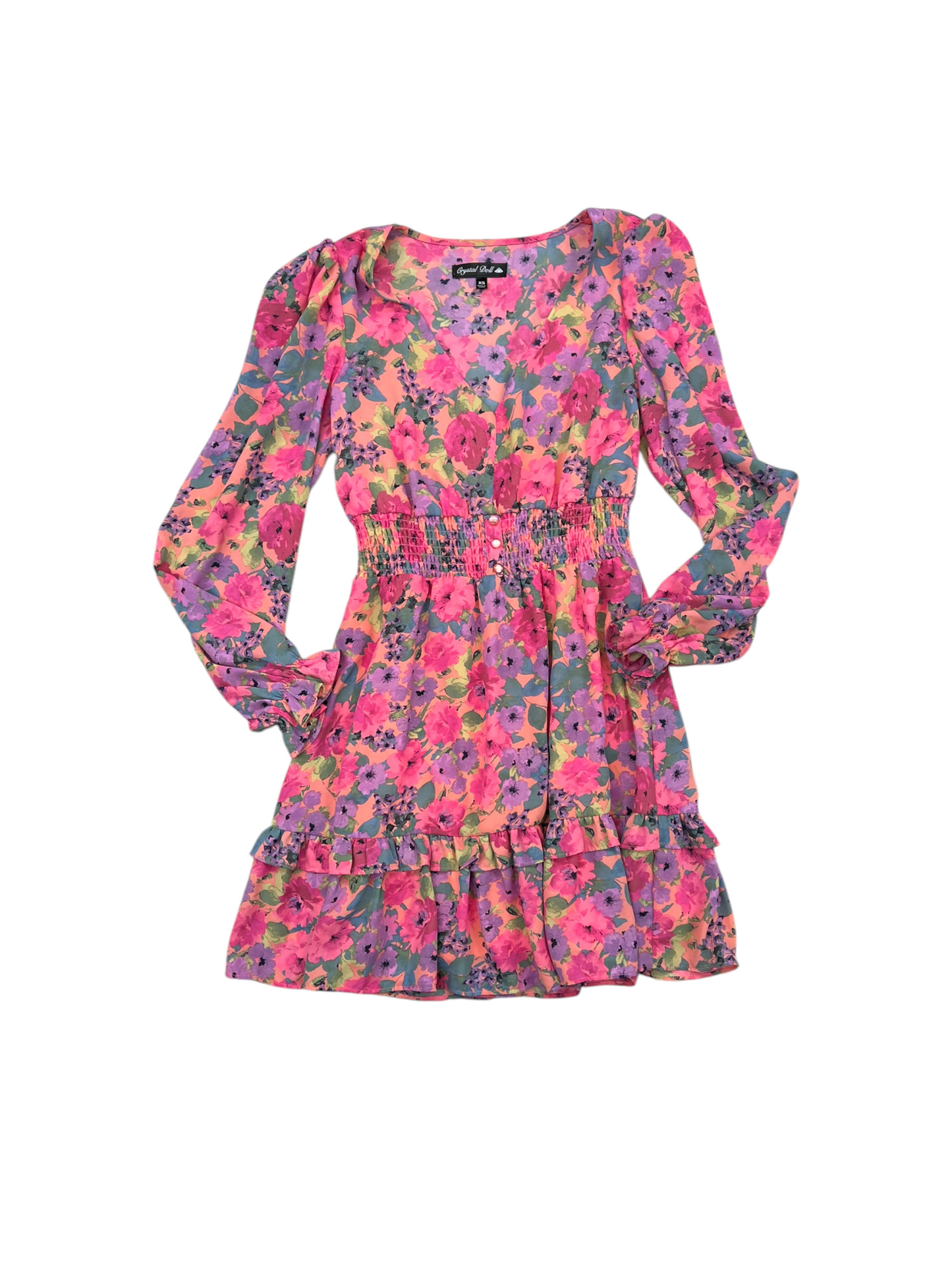 Dress Casual Short By Crystal doll In Floral Print, Size: Xs