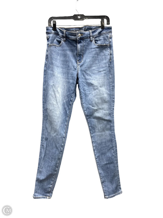 Jeans Skinny By American Eagle In Blue Denim, Size: 14