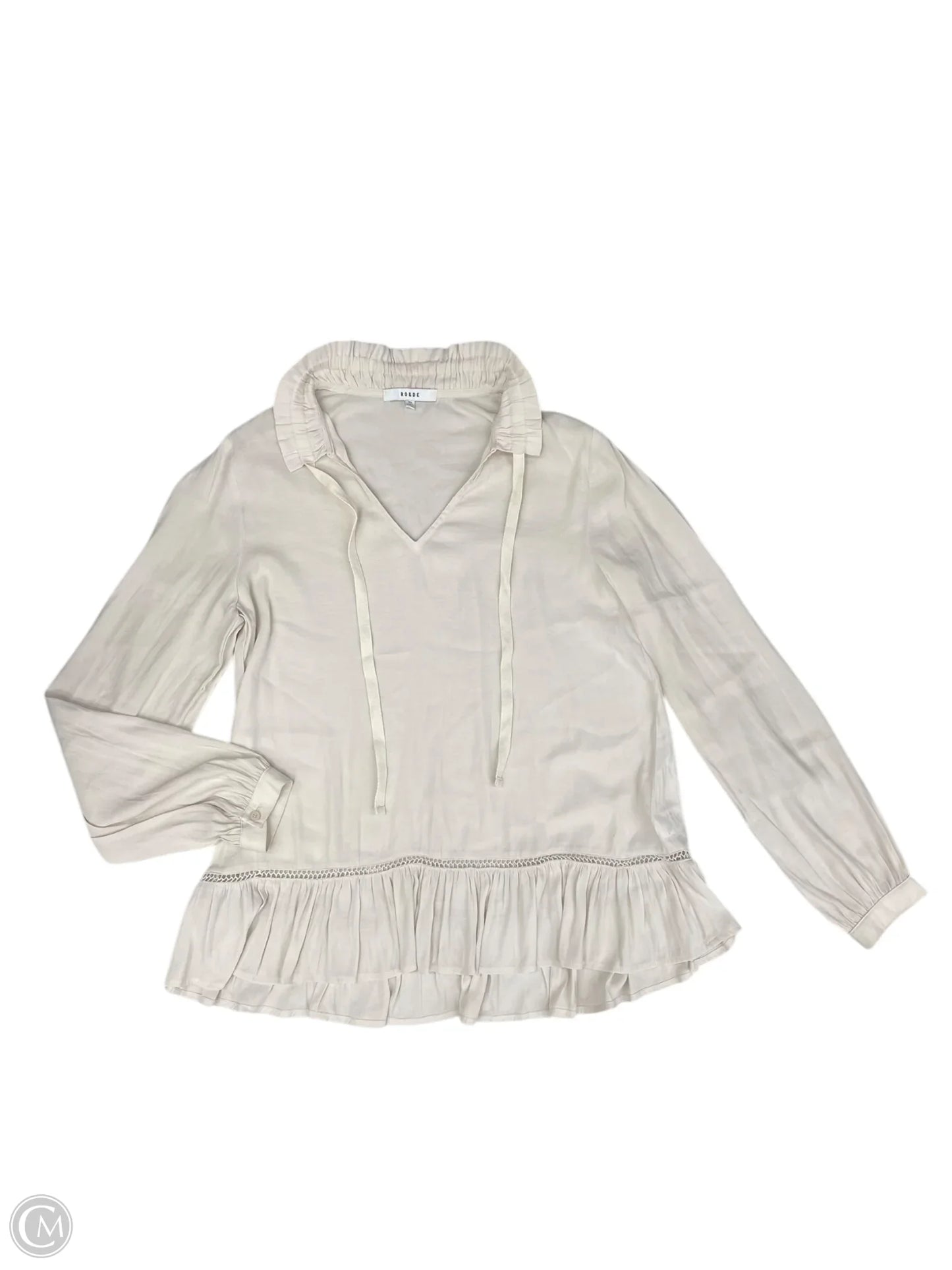 Top Long Sleeve By Ro & De In Ivory, Size: Xs