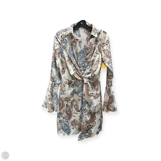 Dress Casual Short By Missguided In White & Yellow, Size: S