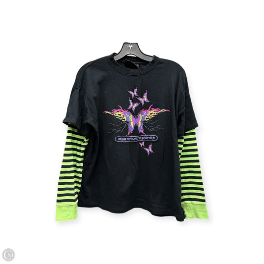 Top Long Sleeve By Clothes Mentor In Black & Green, Size: S